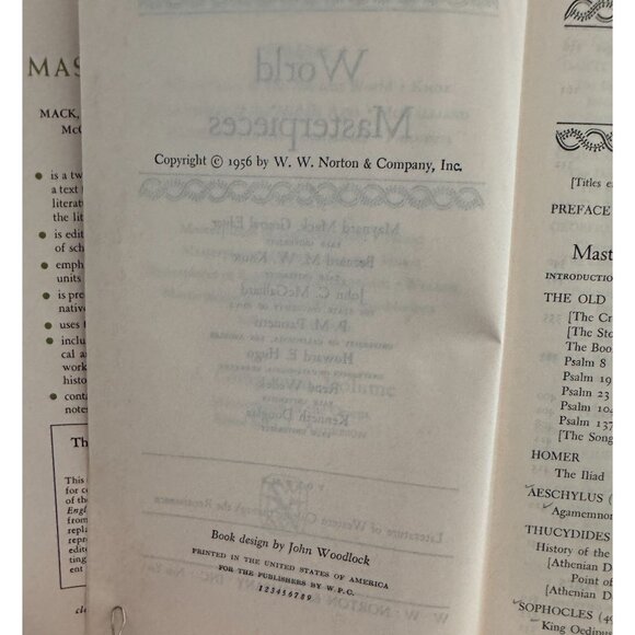 World Masterpieces 1 Through The Renaissance Hardcover 1956 By Norton - Picture 4 of 12